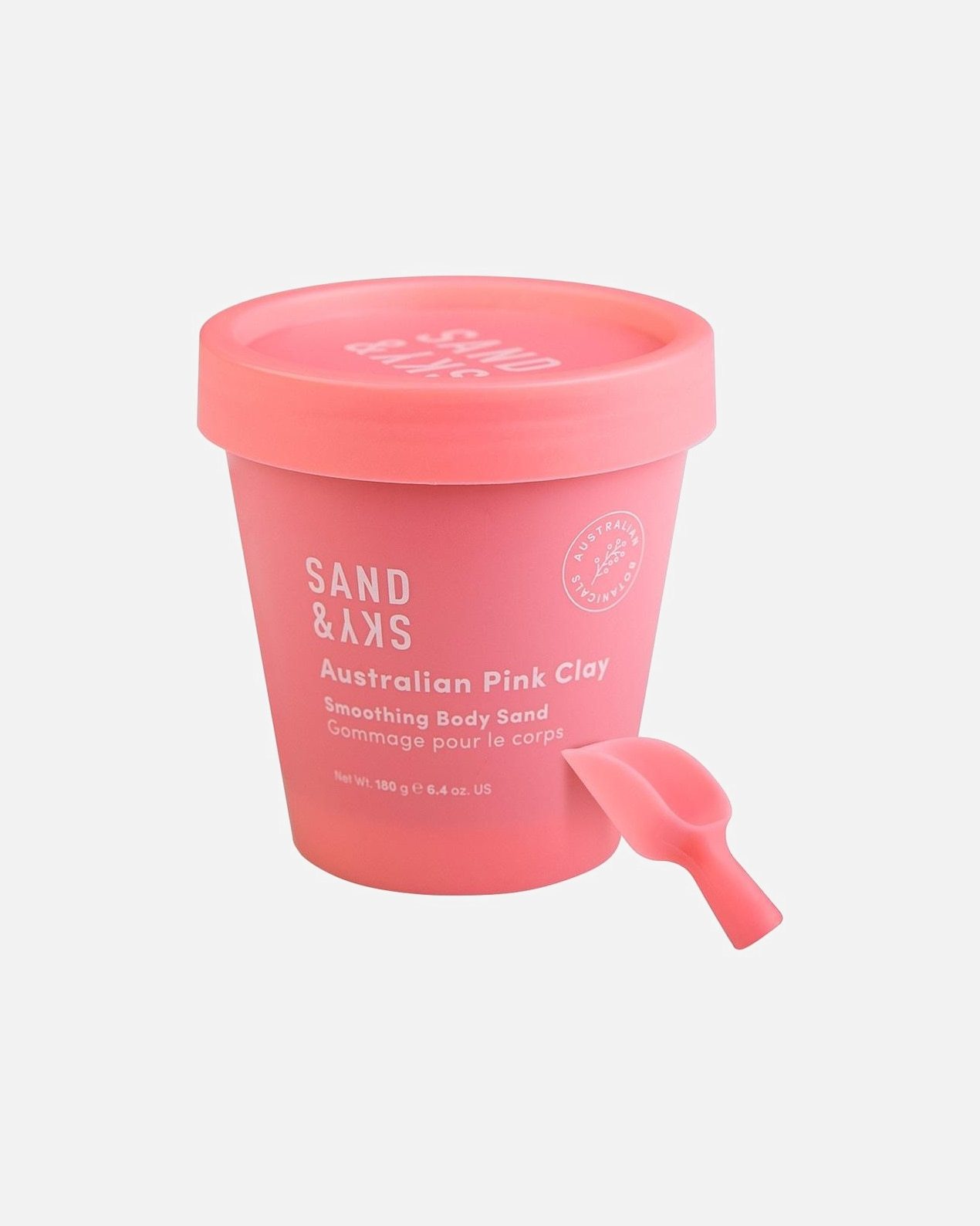 Piling za telo Sand & Sky z avstralsko rožnato glino – Gladilni pesek za telo – 180 g