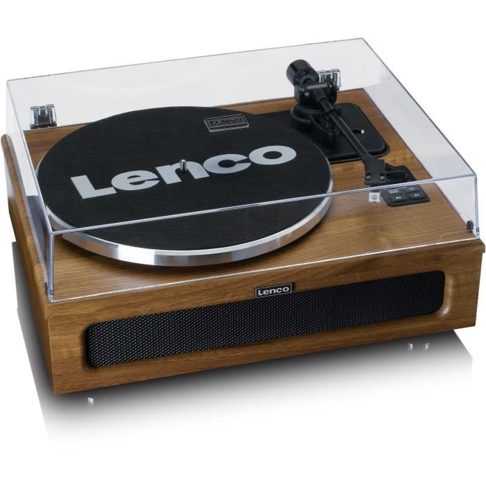 Bluetooth 5.0 -levysoitin - Lenco - neljä sisäänrakennettua kaiutinta 40 W RMS - LS-410WA - ruskea puu
