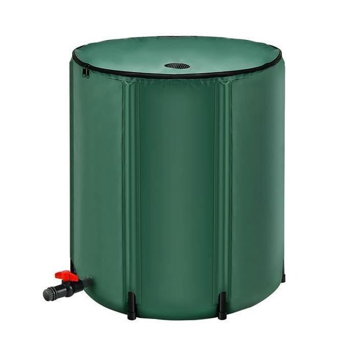 Réservoir d’Eau de Pluie 200L Pliable avec Robinet et Filtre, Récupérateur/Récipient d'Eau Pluviale Extérieur, 60 x H72 cm Label