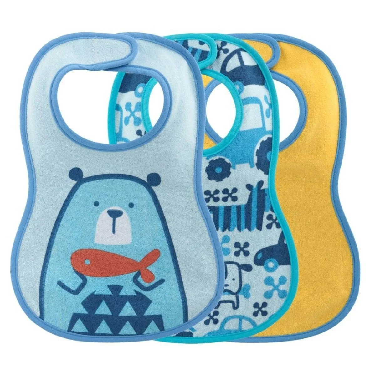 CHICCO Chicco Lätzchen ab 6 Monaten, 3 Stück, blau