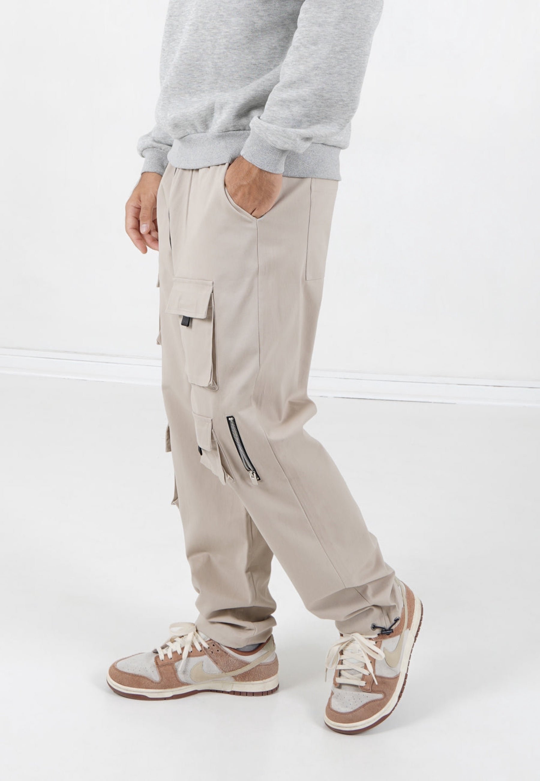 Cargo broek van Sixth June - beige