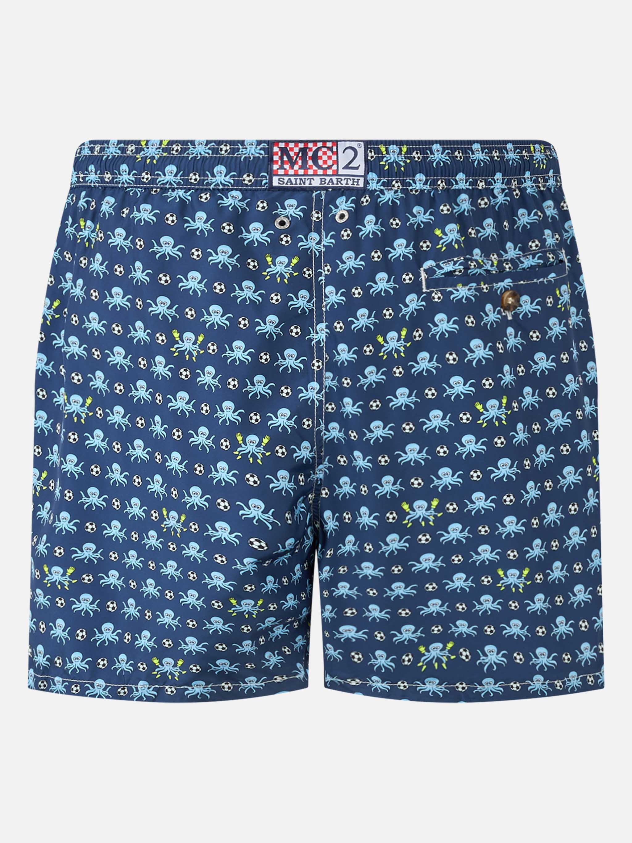 Costume da bagno da uomo in tessuto leggero con stampa logo Squid e Na