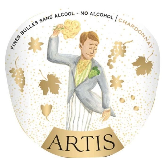 Artis Chardonnay - Burbujas finas - Vino blanco sin alcohol - 75 cl