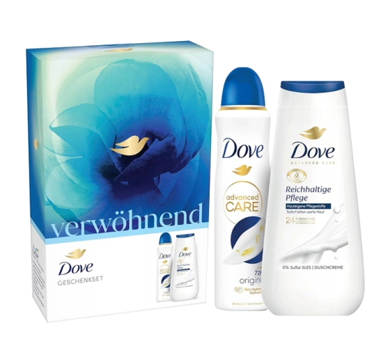 Dove Advanced Care zestaw żel pod prysznic 225 ml   antyperspirant spray 150 ml