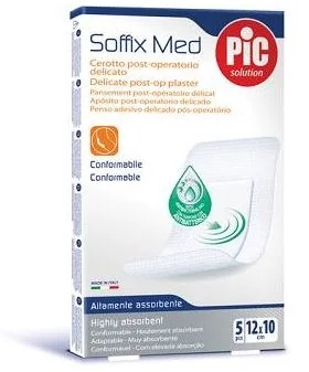PIC Pic Soffix Med Delicate postoperative Pflaster 10x12 5 Stück Fixierverbände