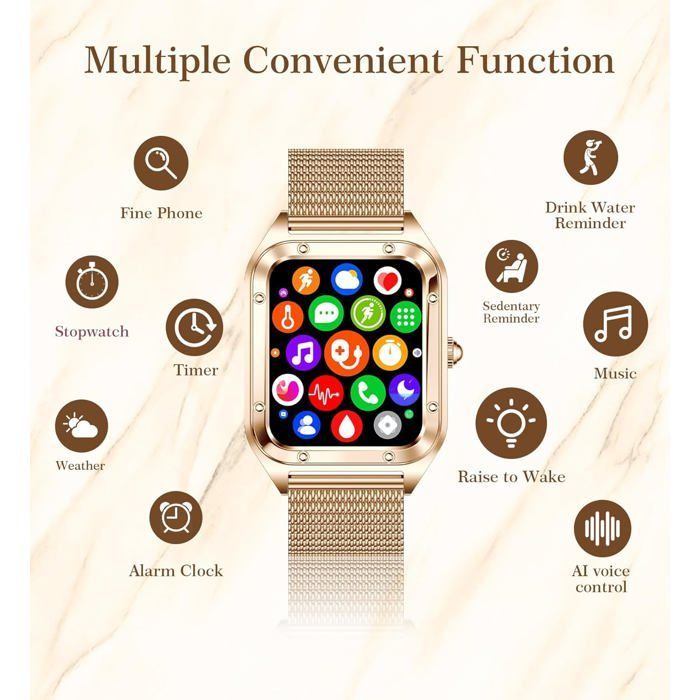 Montre Connectée Femme Pour Répondre/Passer Des Appels, 1,6