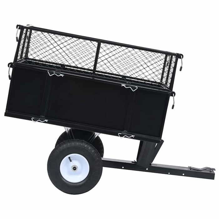 Remolque basculante vidaXL para cortacésped, capacidad de carga de 150 kg.