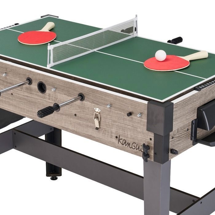 KANGUI 4-in-1 Games Table - Foosball with telescopic rods, ping pong, hockey, basketball
