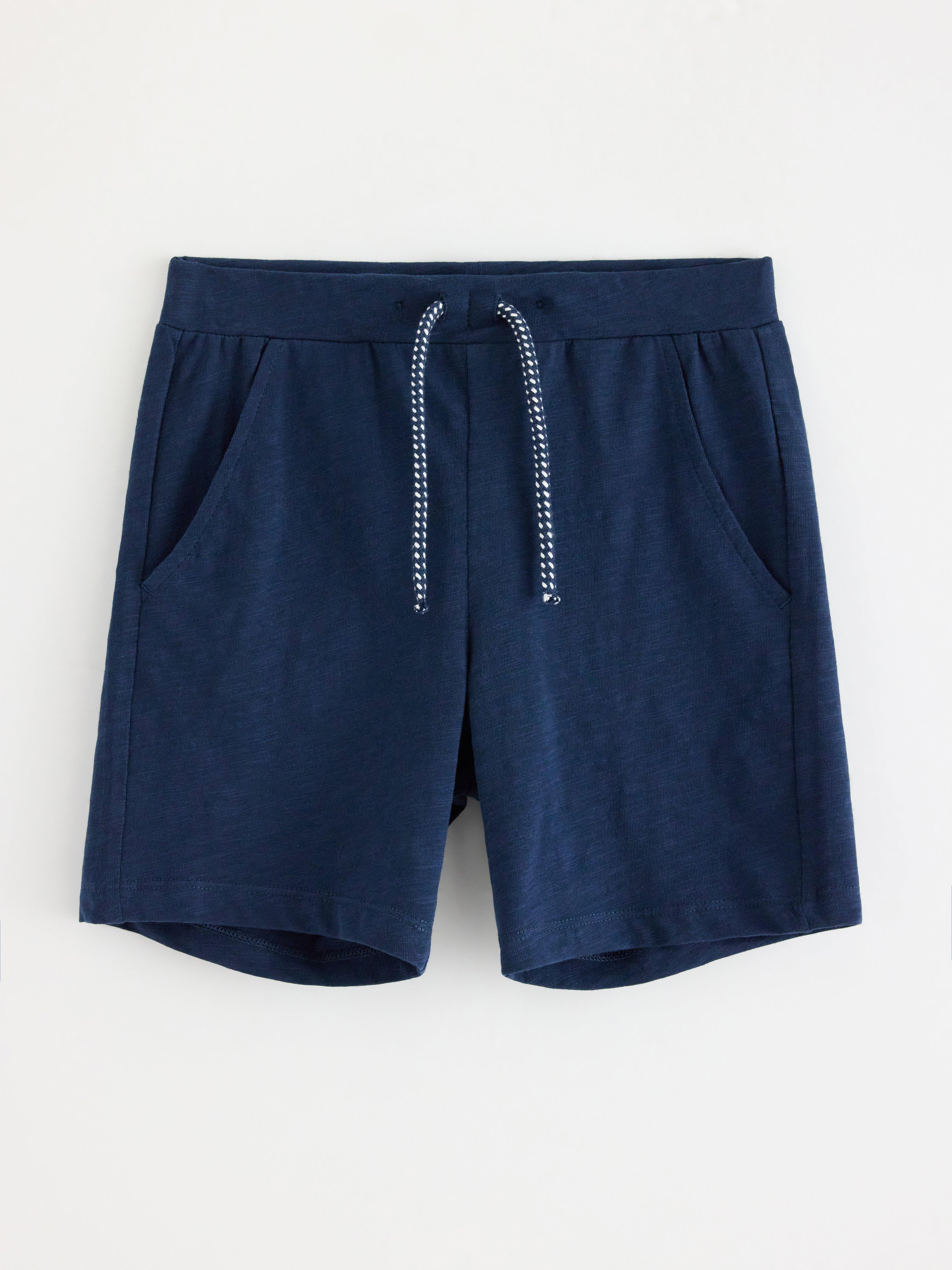 Short en jersey chiné bleu foncé
