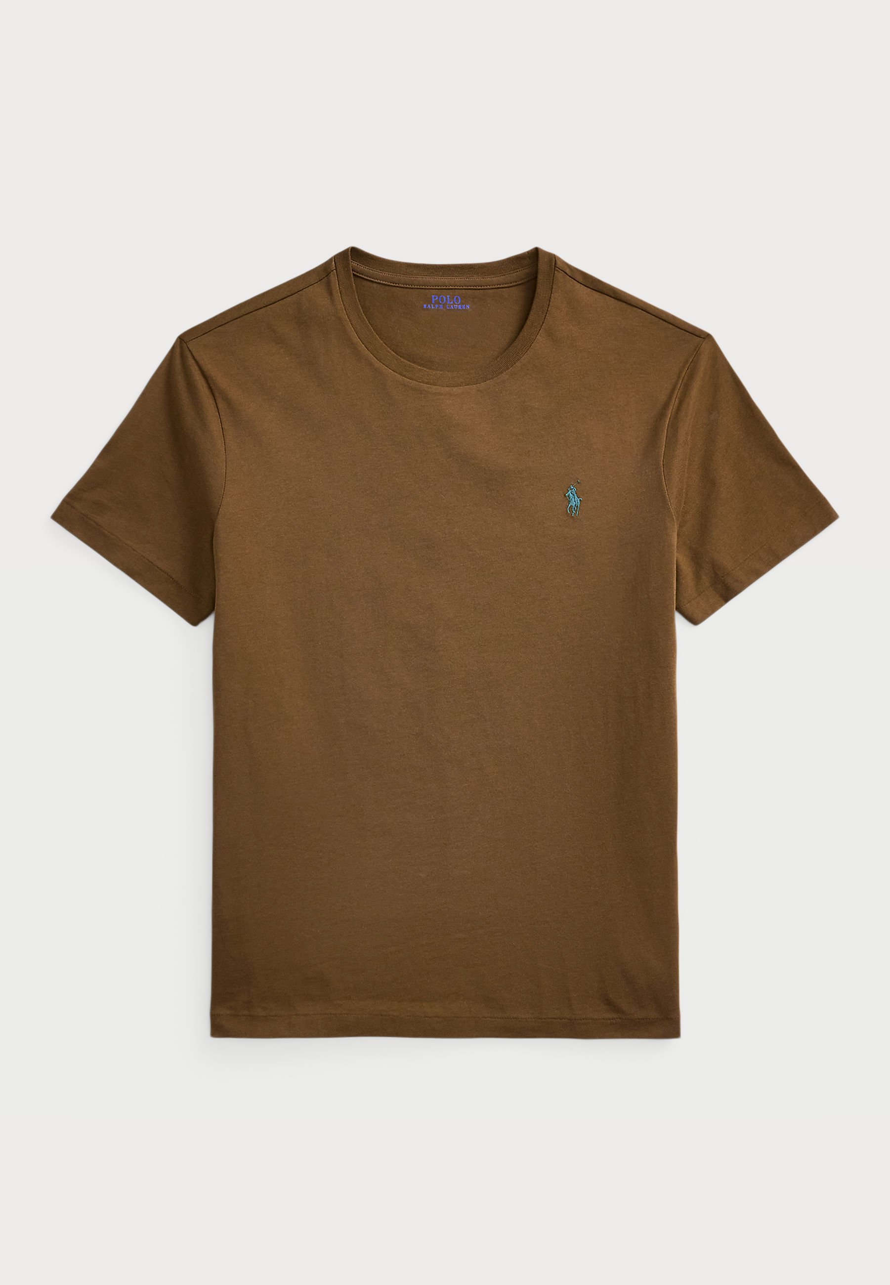 Polo Ralph Lauren CUSTOM SLIM FIT JERSEY CREWNECK T-SHIRT - T-shirt basic - marrone naturale