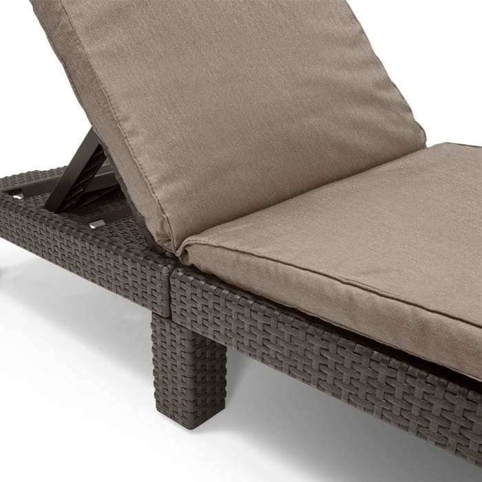 Keter Chaise longue avec coussin Daytona Marron 420016