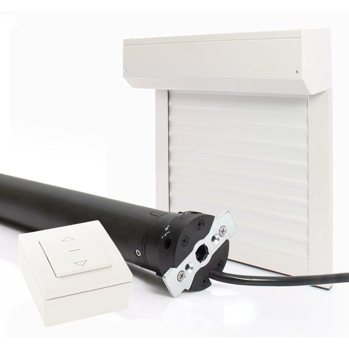 Roller shutter - AVOSDIM - H215 x W240 cm - Insulated aluminum - Wired electric operation - White
