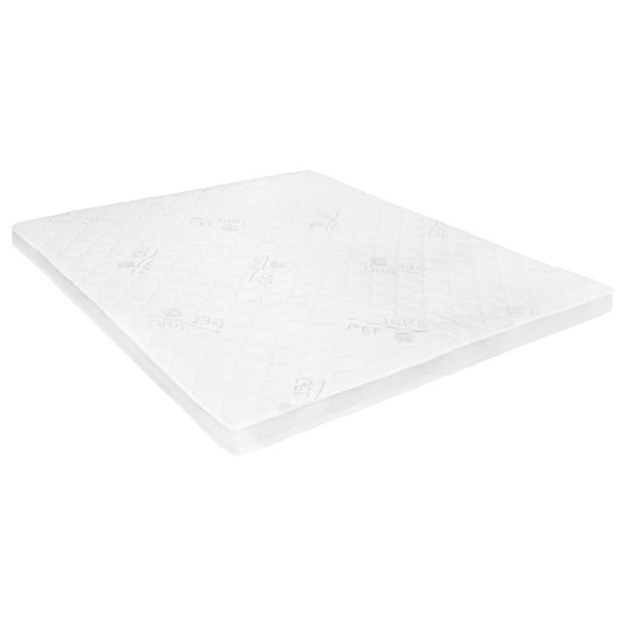 Cubrecolchón - vidaXL - Espuma de gel - 160x200 cm - 7 cm de grosor - Funda extraíble