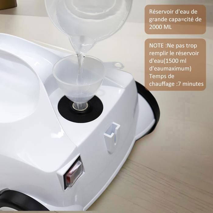 Pulitore a vapore - Con 13 accessori - 4,5 bar - 2000 W - Per cucina/bagno/casa/auto/tessuti