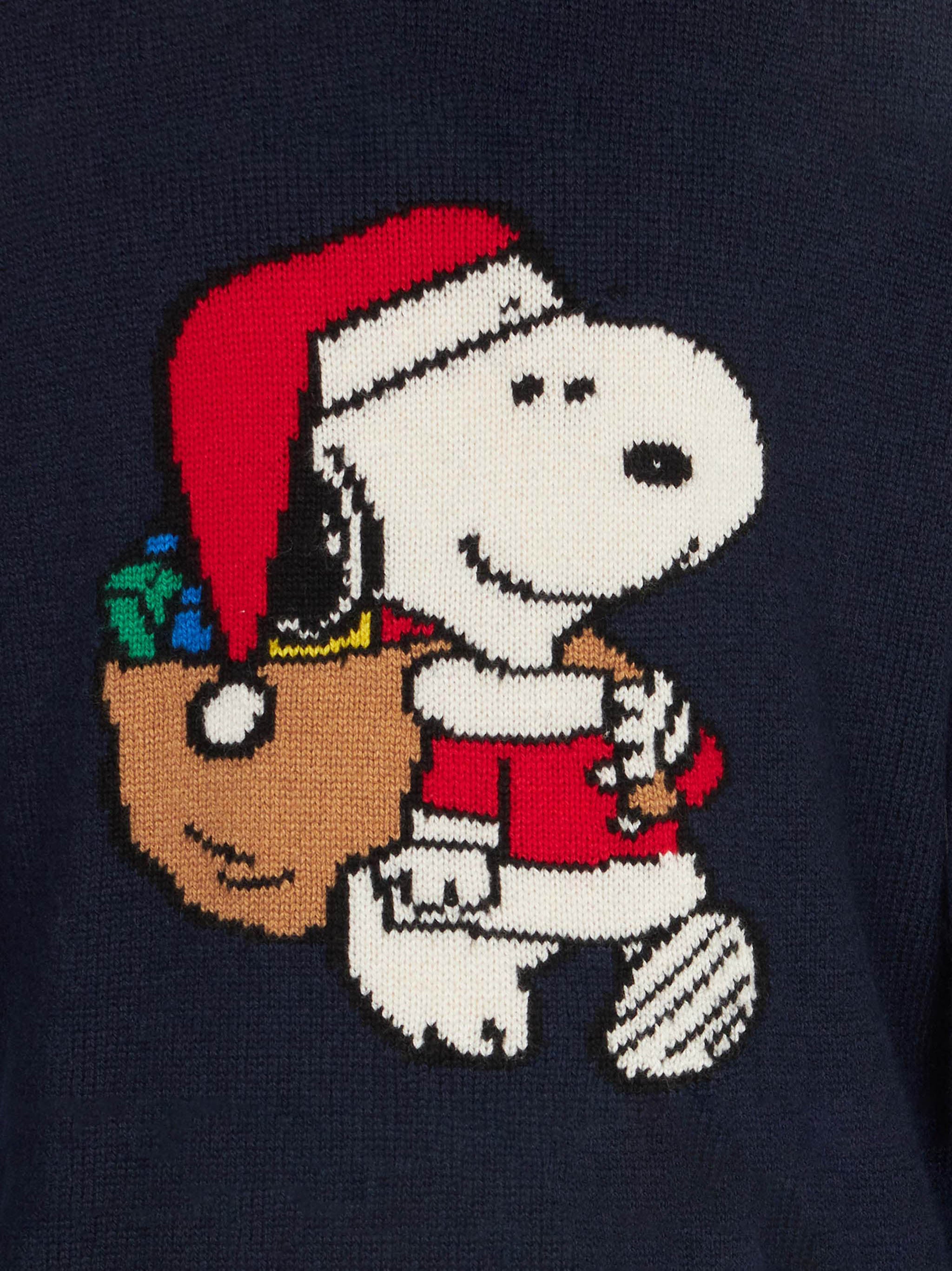 Maglione da bambino girocollo con stampa Snoopy natalizia | EDIZIONE S