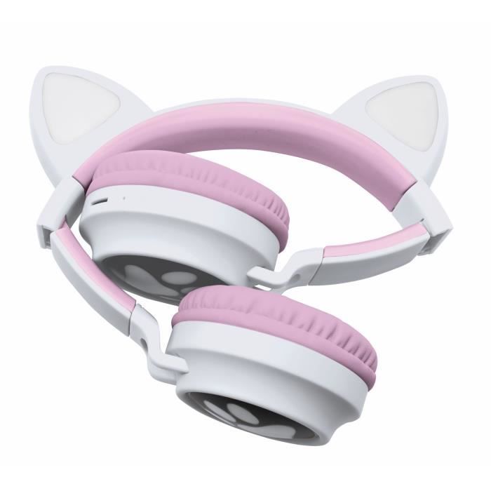LEXIBOOK 2-in-1 Cat Ear Headphones - Bluetooth 5.0 - Pink - For children aged 4 and up
