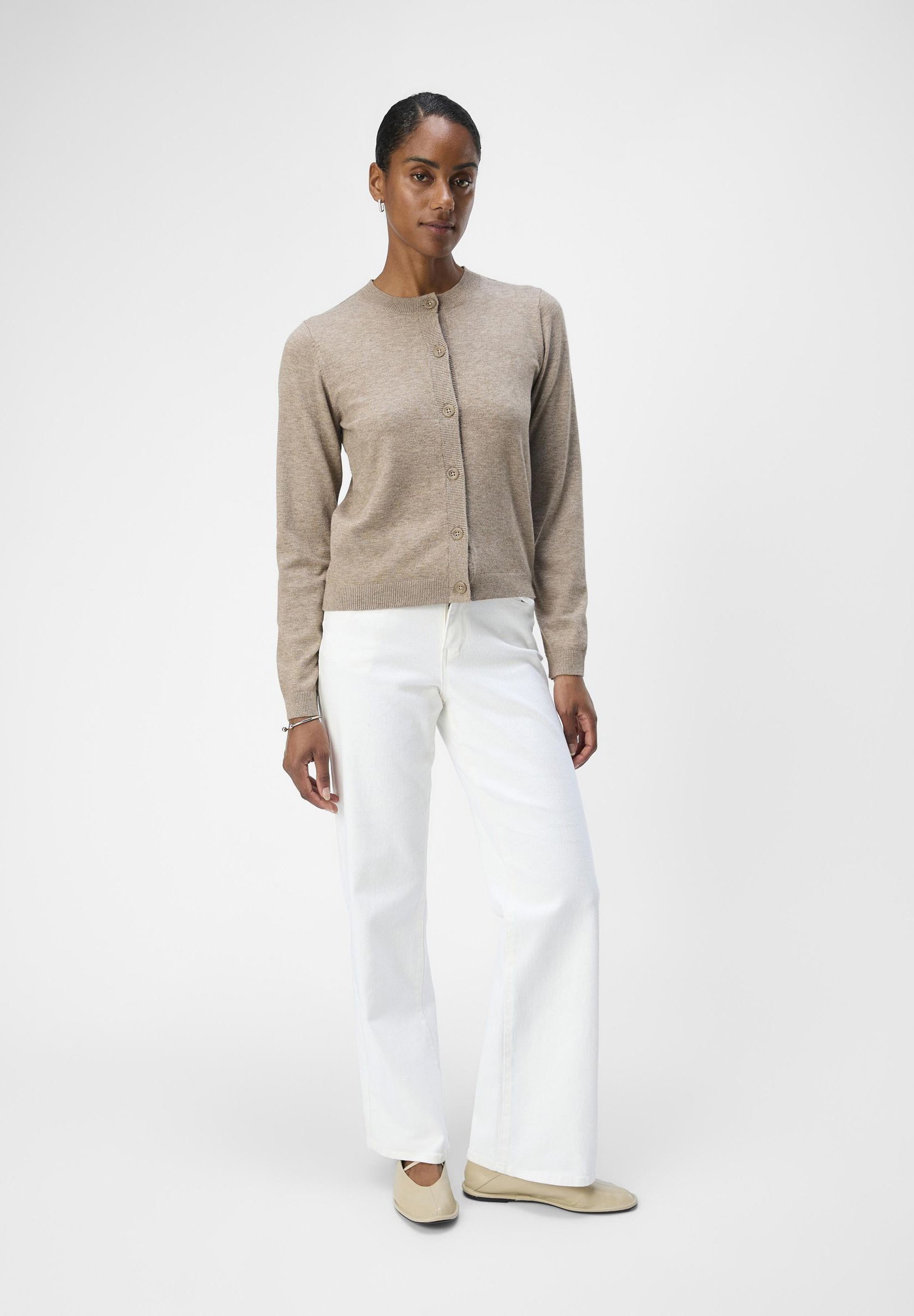Objekt OBJTHESS LS NOOS - Cardigan - Wüstentaupe