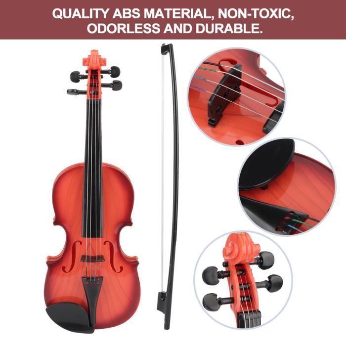 Violín de juguete acústico simulado para niños, cuerdas ajustables, ideal para principiantes en música, desarrolla la práctica instrumental.