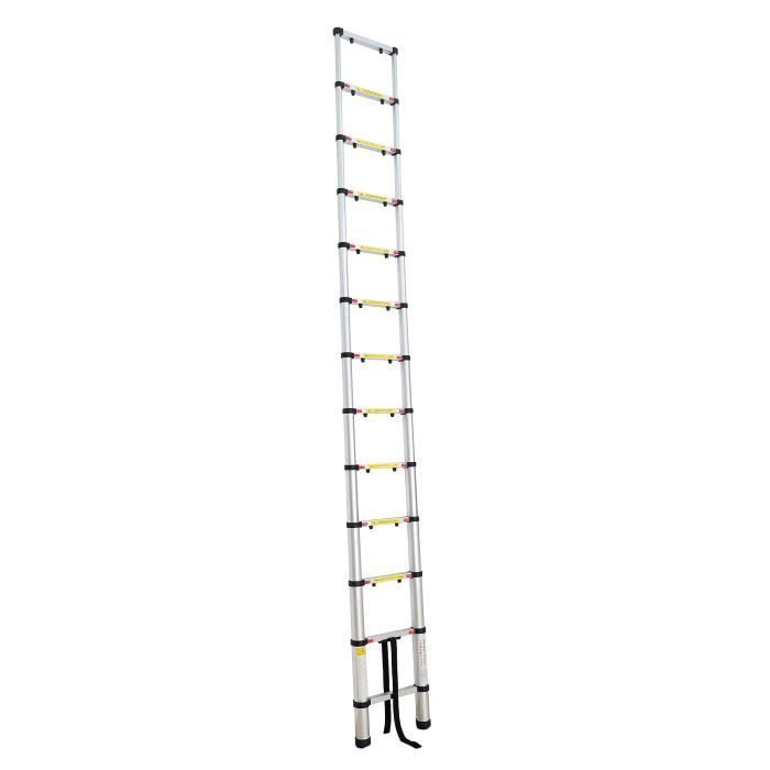 Escalera telescópica plegable SOTECH - 3,8 m - EN 131 - Carga máxima 150 kg