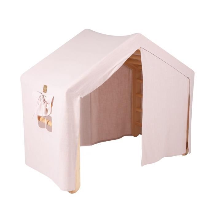 Speelhuisje met opklapbare ladder - MeowBaby® - 112x61x94 cm - Hout - Roze - Voor kinderen vanaf 3 jaar