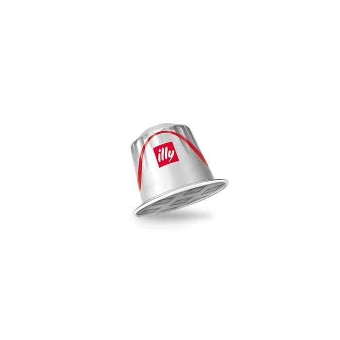 Caja de 10 cápsulas de café Lungo tostado clásico Illy 8910, color plata y rojo - 8003753158617