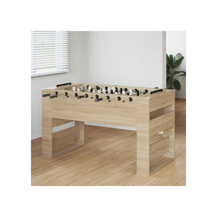 Mesa de futbolín de madera - vidaXL - Roble Sonoma - 146,5 x 74 x 85 cm - Ergonómica - Asas cómodas