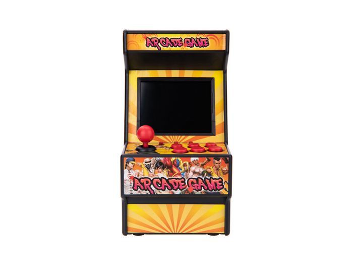 Mini borne d'arcade - AVIZAR - Modèle 4 - 156 jeux - Écran 2,8 pouces - Jaune