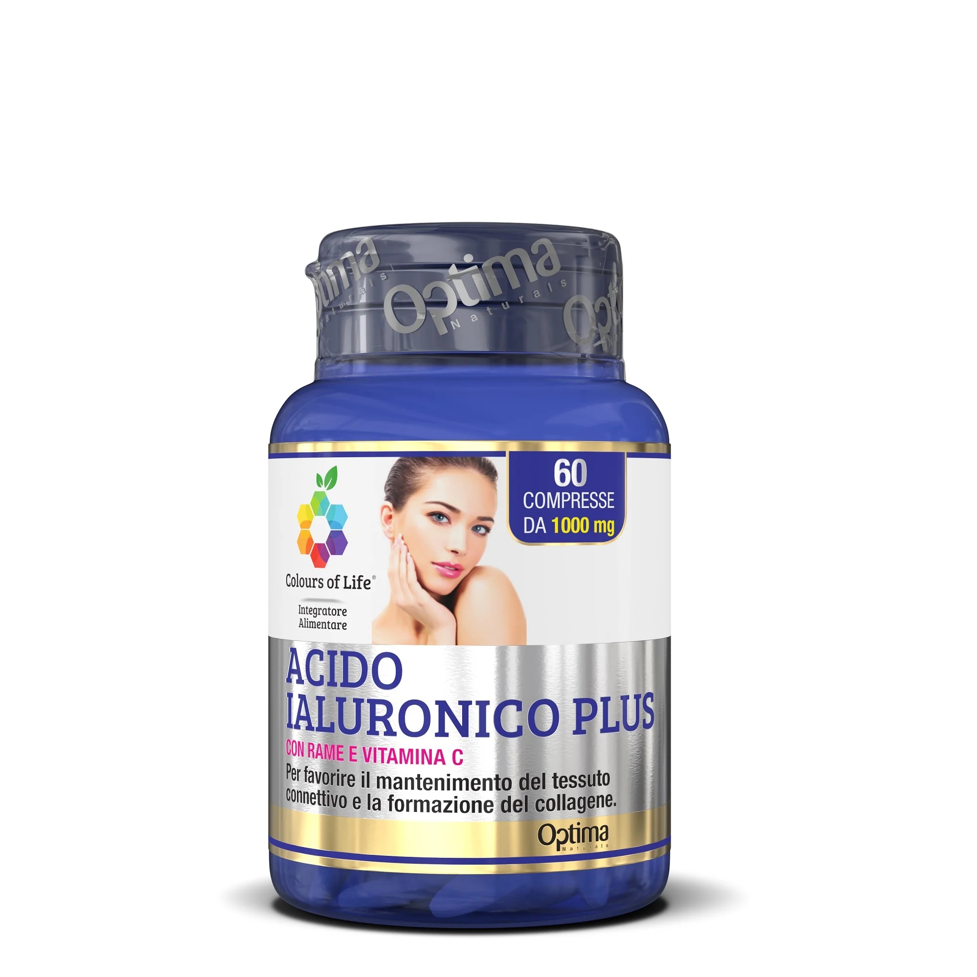 COLOURS OF LIFE Optima Colours of Life Hijaluronska kiselina Plus 60 tableta s bakrom i vitaminom C