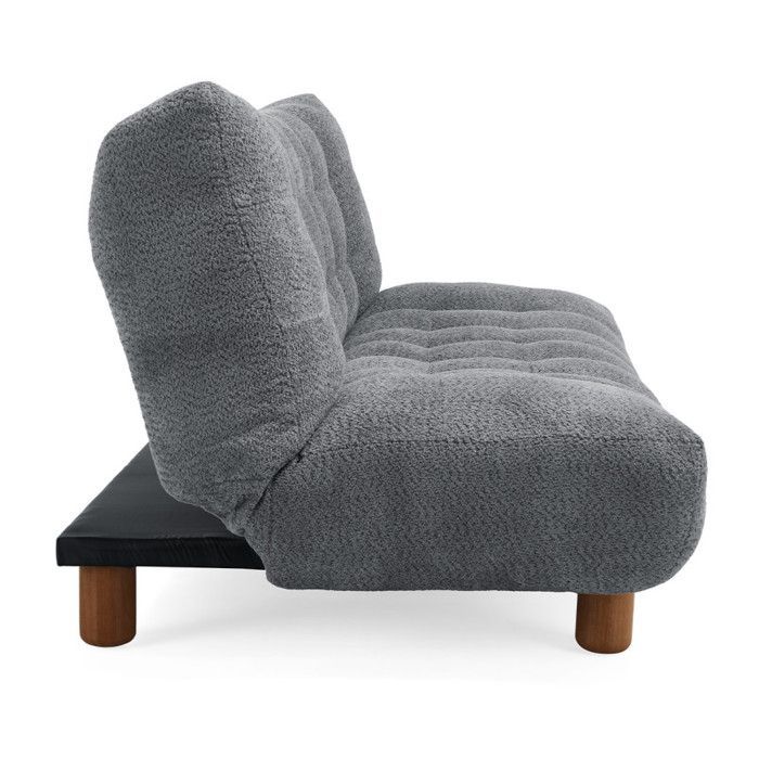 Sofá cama convertible tapizado en tejido bouclé gris - VALENTIN Meubletmoi
