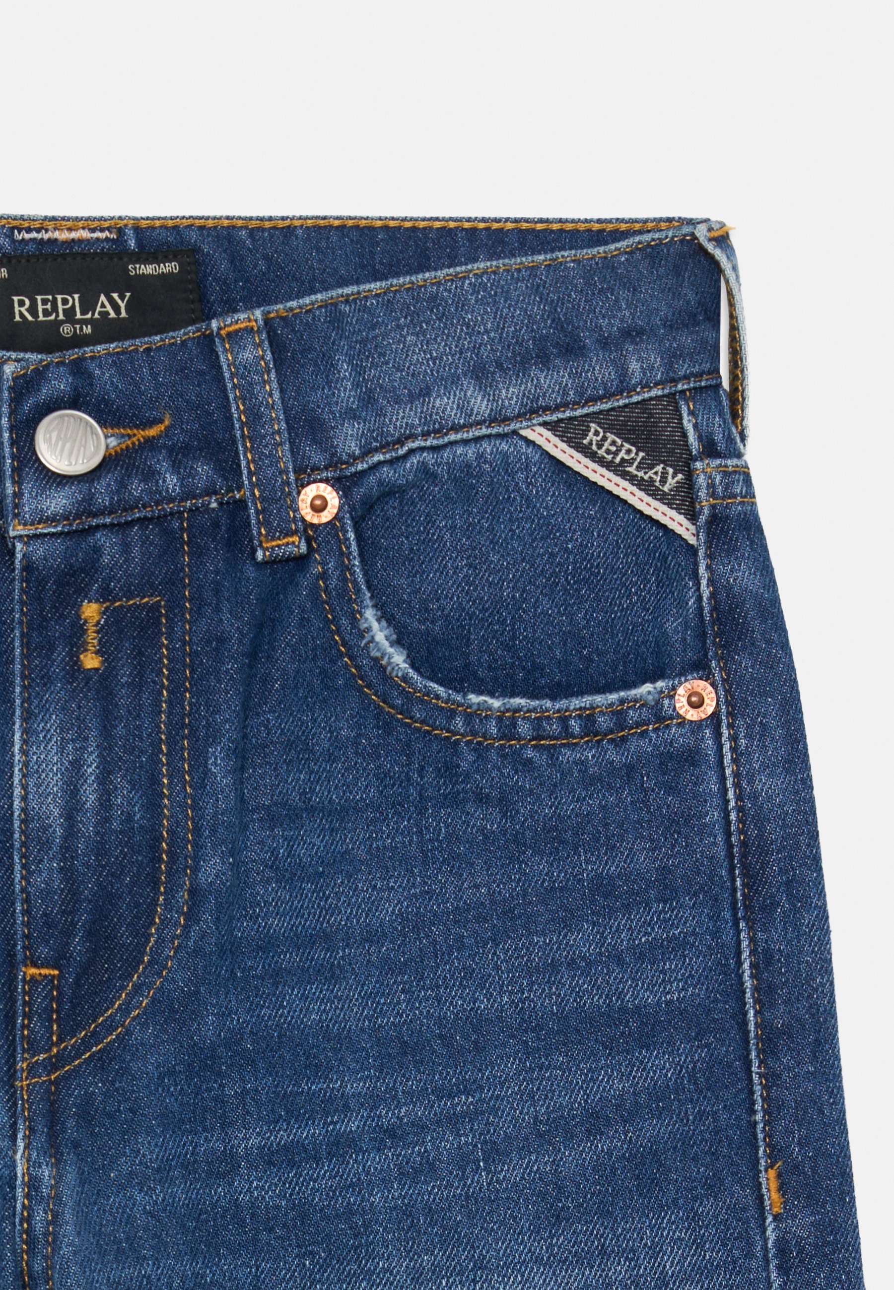 Calça jeans Replay de corte reto - azul escuro