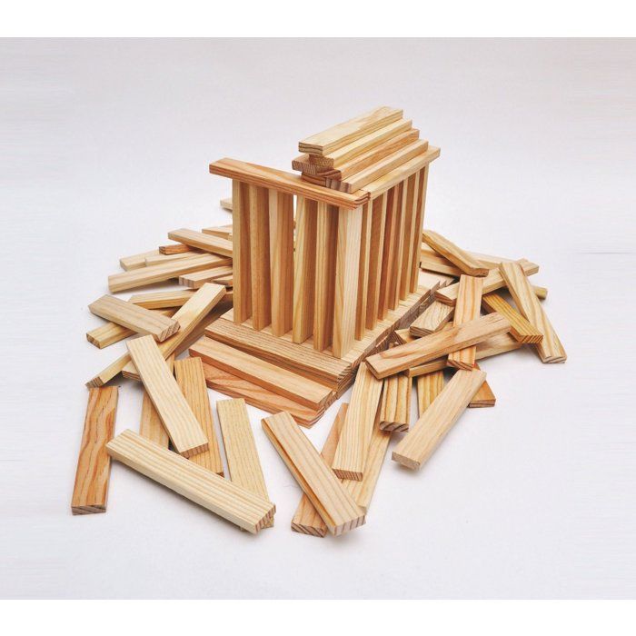 Mécabois - Baril de 200 planchettes en bois - Jeux de constructions - Fabriqué en France