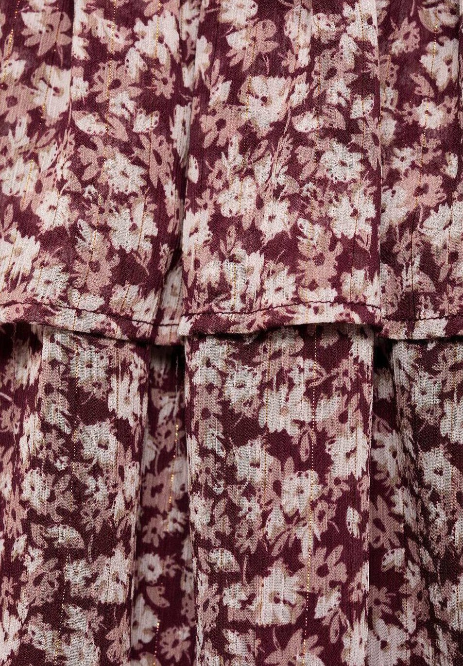 Mango Kids BEDRUKTE RUFFEL TEEN - Minirok - bordeaux