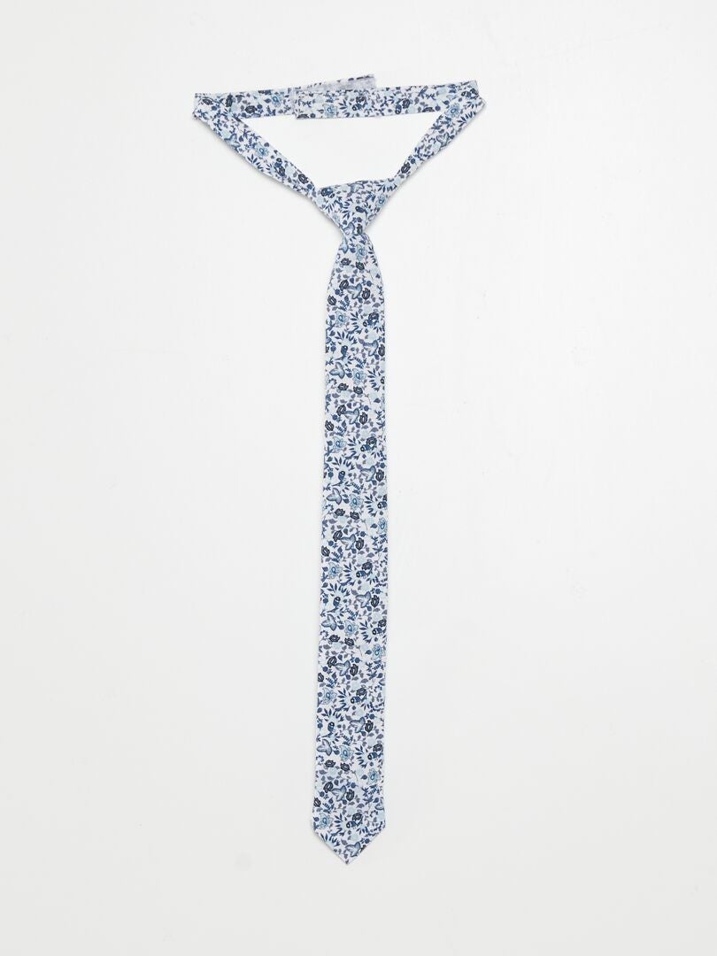 Conjunto de camisa y corbata de algodón - 2 piezas - BLANCO