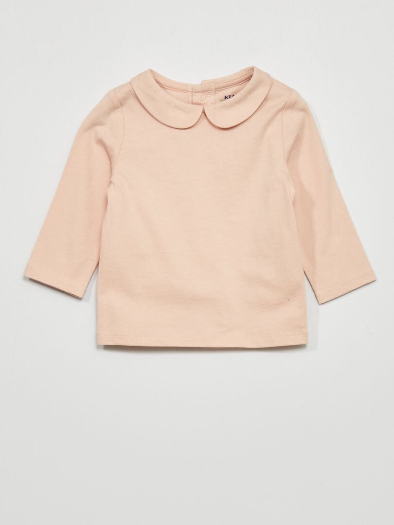 Camiseta con cuello Claudine - Rosa