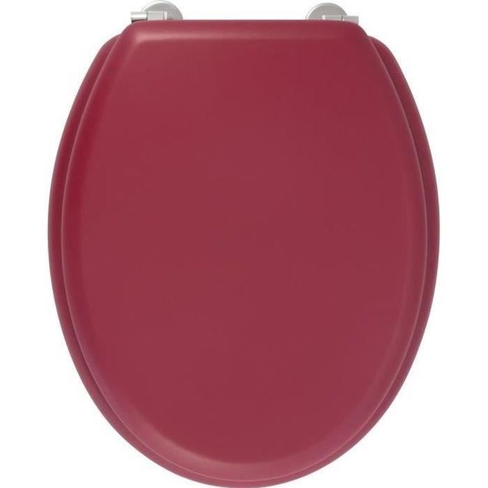 Asiento de inodoro GELCO DESIGN Dolce - Bisagras de acero inoxidable - Madera moldeada - Rojo cardenal