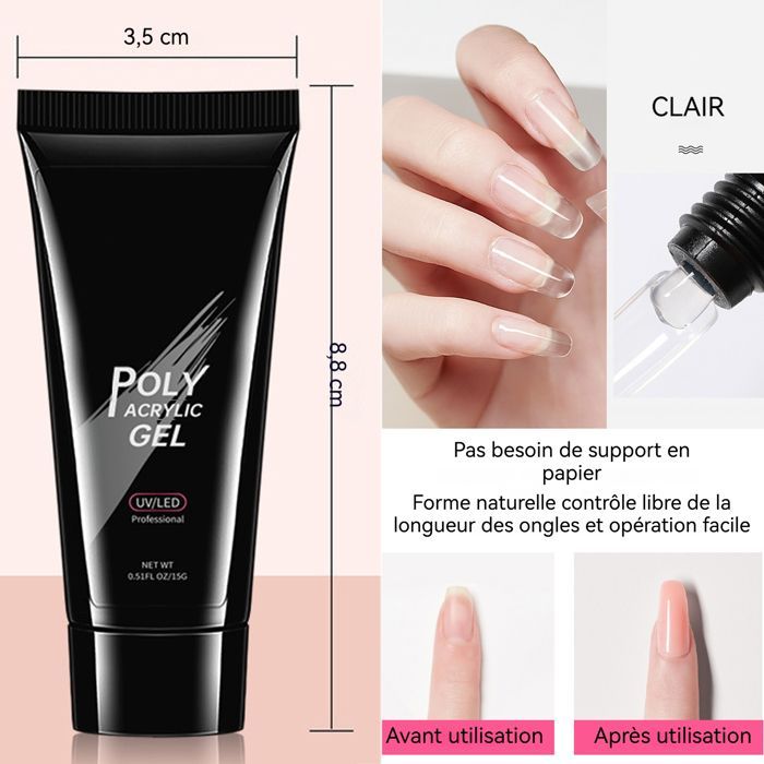 Set per manicure e pedicure con ricostruzione unghie in polygel - ATELIX - 7 pezzi con lampada UV da 6W e strumenti per nail art in gel per ricostruzione unghie in polygel