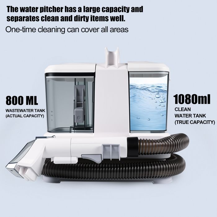 Smacchiatore portatile - 400 W/9 kPa/tubo flessibile da 1,17 m - cavo di alimentazione da 5 m - serbatoio da 0,8 l/1 l - Detergente per acqua e liquami