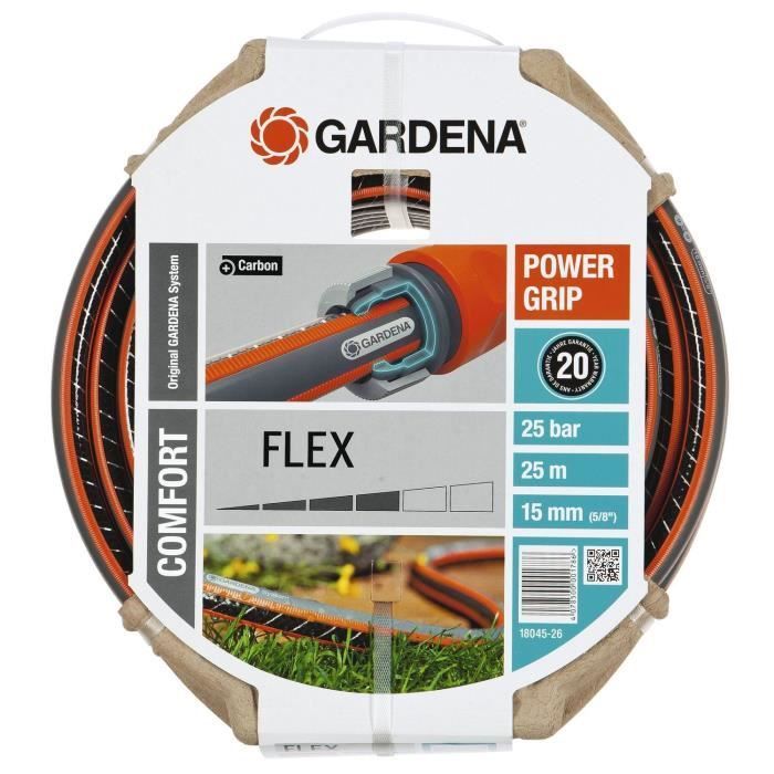 GARDENA Comfort FLEX Garden Hose – Length 25m – Ø15mm – Knot-free and kink-resistant – 20-year guarantee (18045-26)