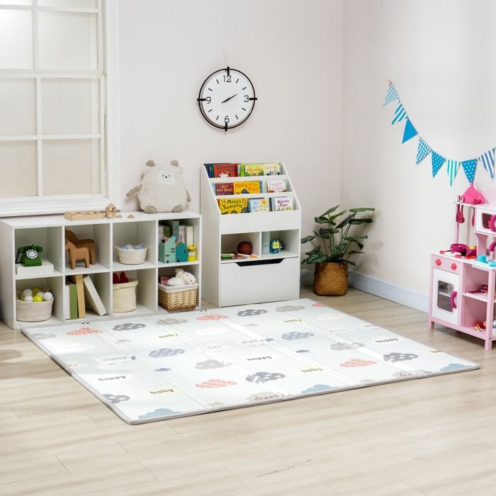 Tapis de jeu pour bébé - AIYAPLAY - pliable et réversible - en mousse épais - XPE - 200 x 180 x 1,5 cm - multicolore