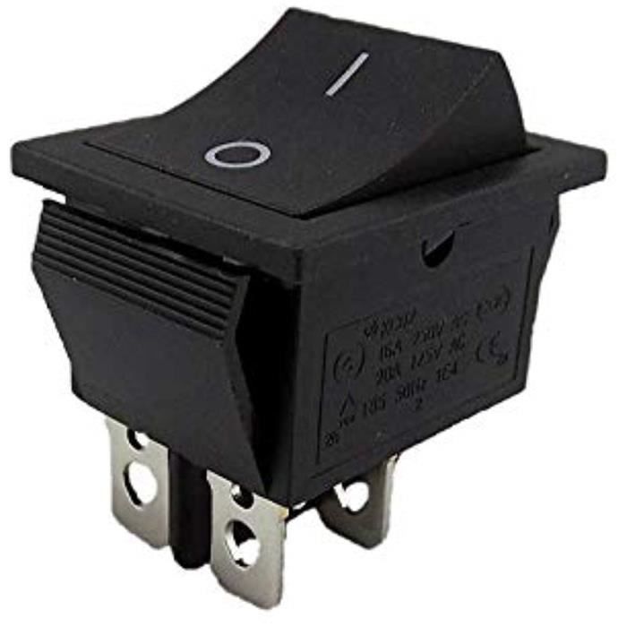 Interruptor basculante - Sin especificar - 2 pines - 16A - 250VAC - Negro
