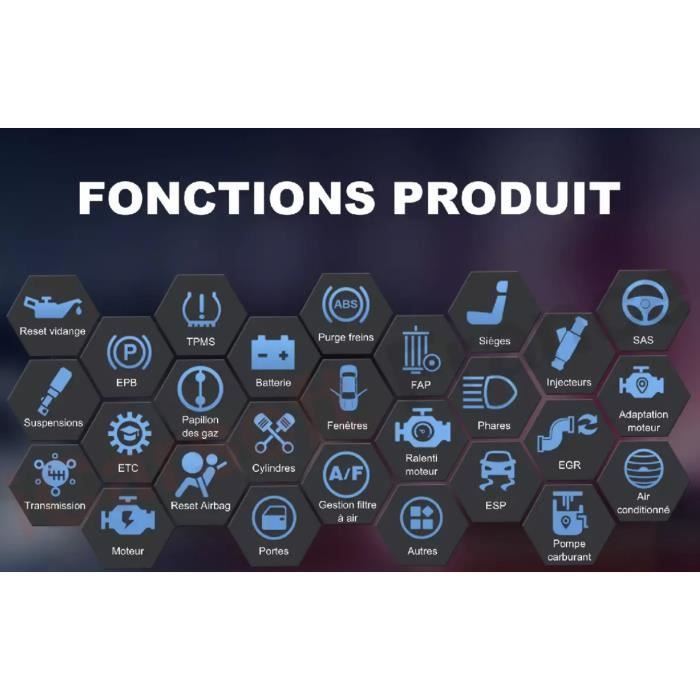 Ferramenta de diagnóstico automotivo - iCarsoft CR Max BT - Lê códigos de falha para DPF e injetores - Sem fio Bluetooth