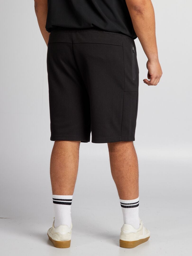 Bermudashorts in joggerstijl van piquéstof - zwart