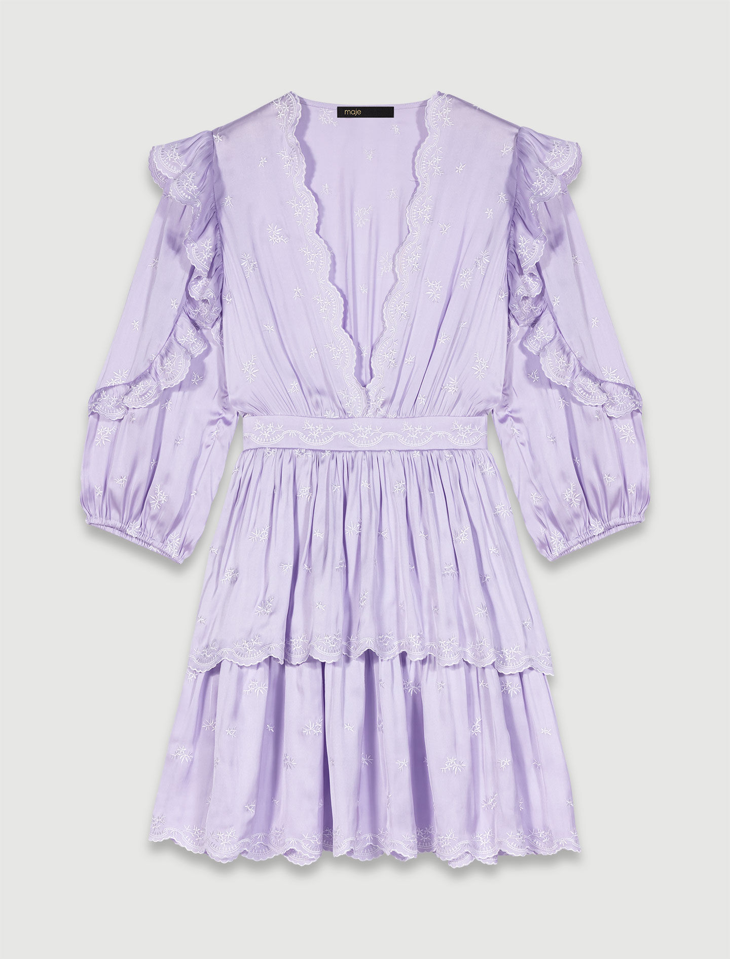 Rochie scurtă din satin și broderie - Parma