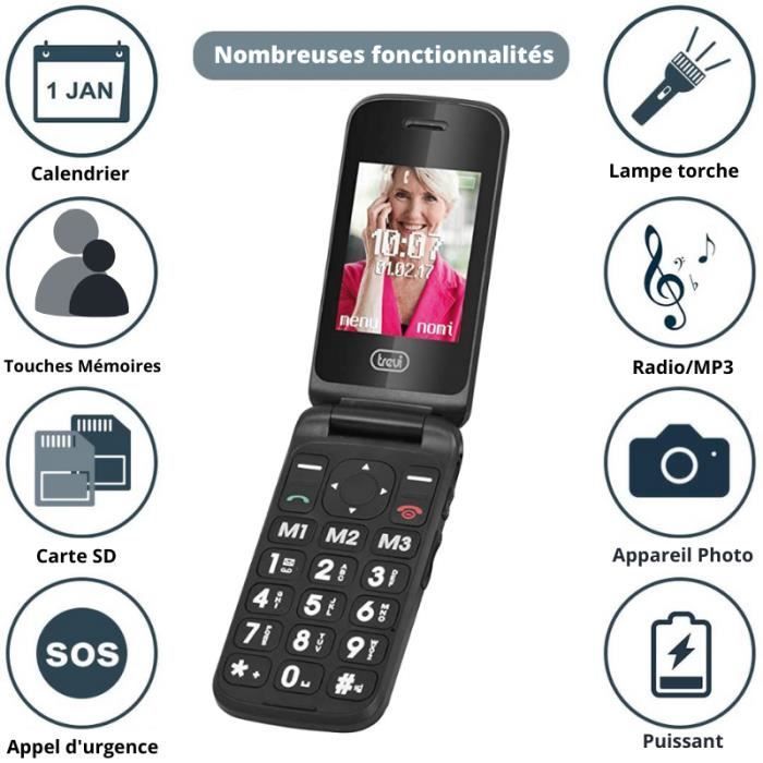 Trevi Flex Plus 55 Preto Celular Flip para Idosos