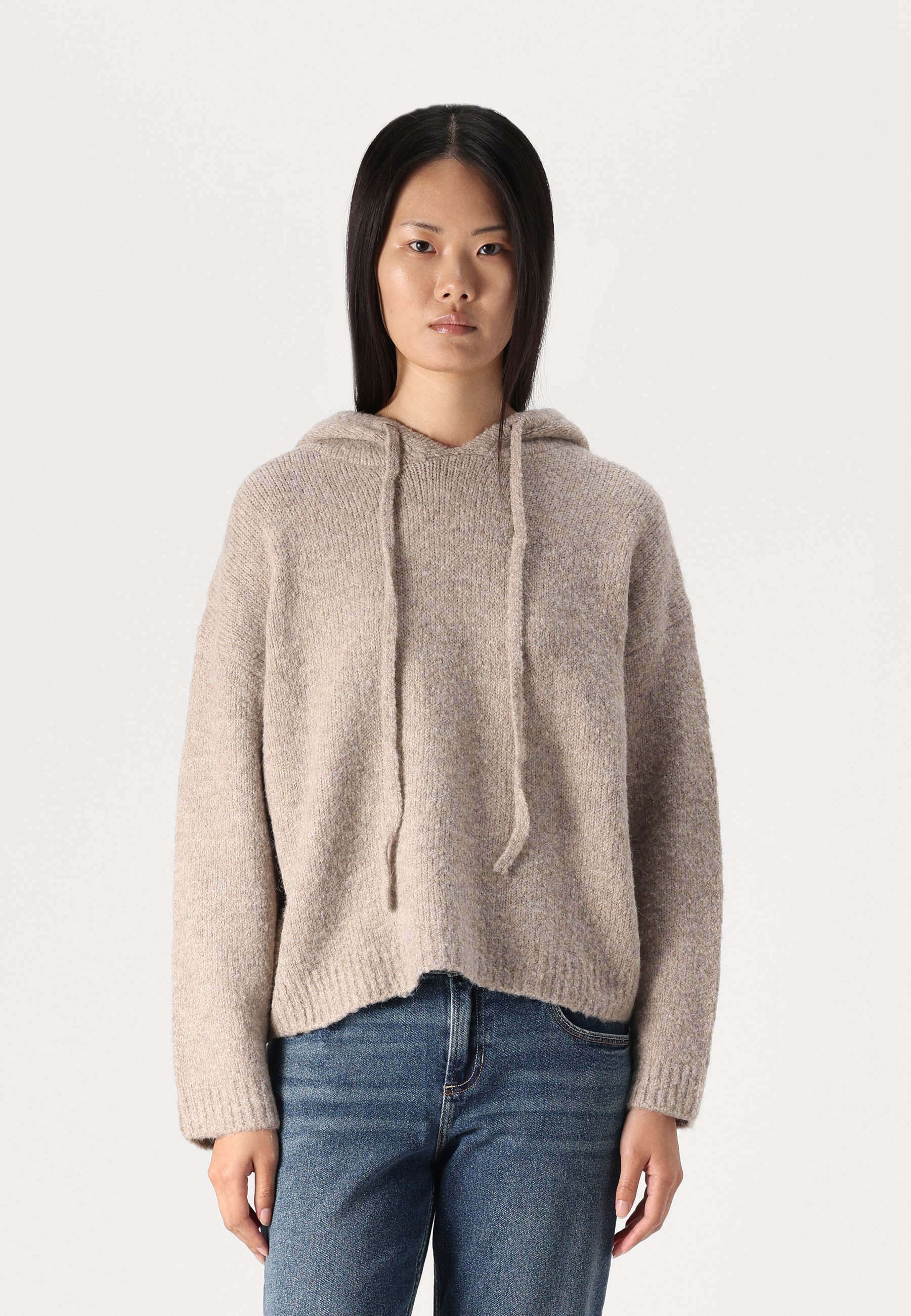Gina Tricot HOODIE - Mikina s kapucí - béžová melanž