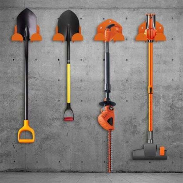 Gancho de soporte resistente para cortacésped, herramienta eléctrica de jardín, soporte de almacenamiento de pared para garaje (2 piezas)
