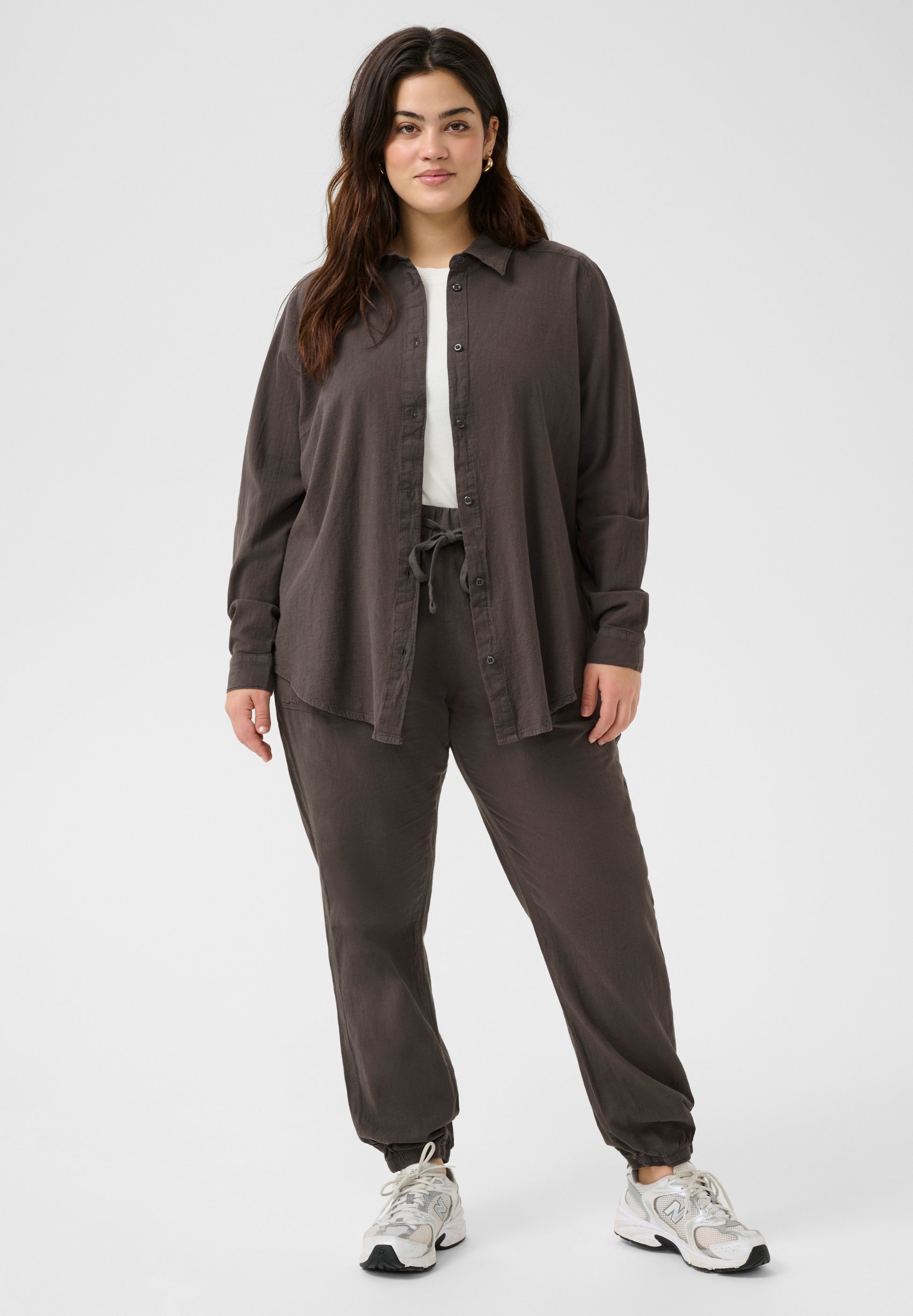 Kaffe Curve blouse met knoopsluiting - zwart oester