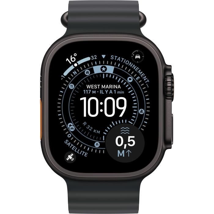 Apple Watch Ultra 3 GPS + Cellular - 49 mm - Zwarte titanium kast - Zwarte OceanBand band