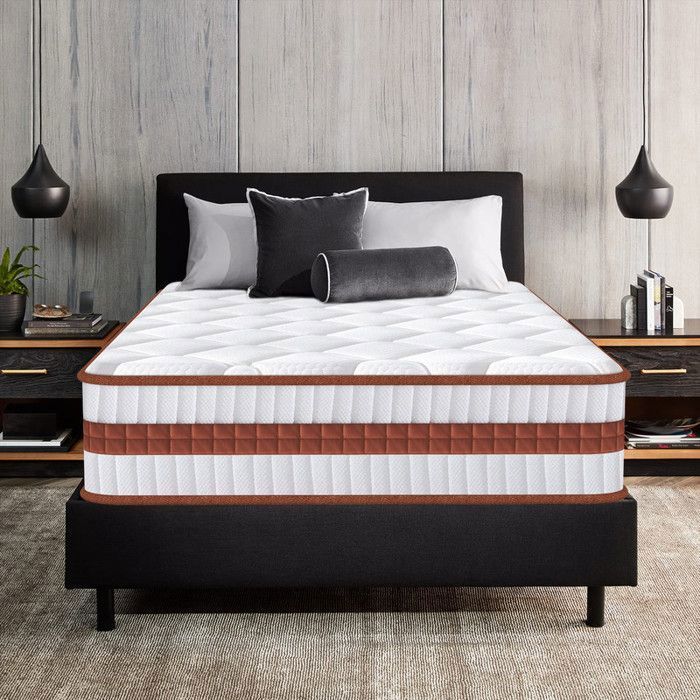 Colchón de 90x190 cm, 25 cm de grosor, colchón híbrido con muelles ensacados independientes y espuma viscoelástica, soporte perfecto y duradero.