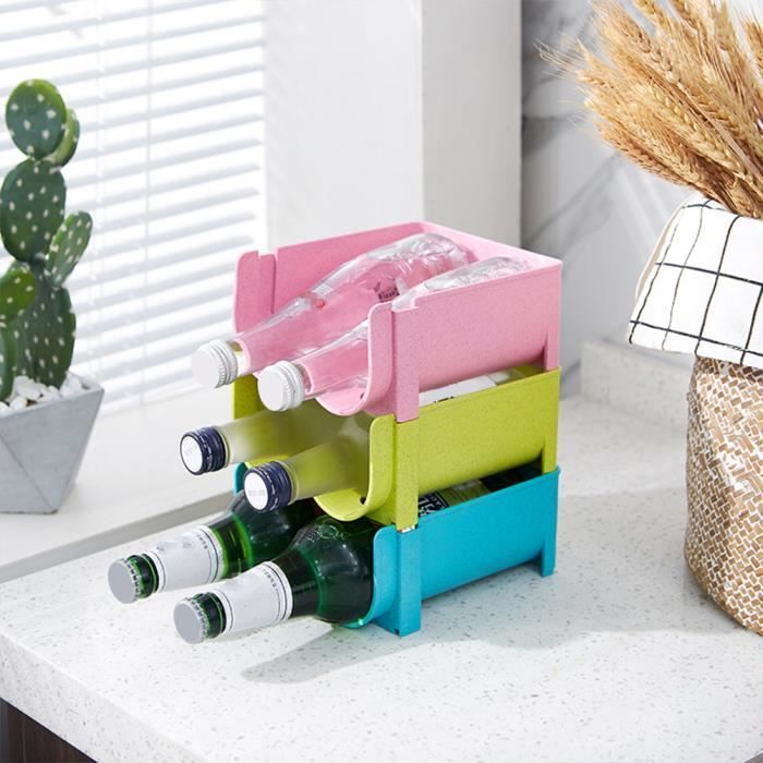 Soporte apilable para botellas - OMABETA - Montaje en refrigerador - Plástico libre de BPA - Capacidad para 2 botellas - 14 x 16 x 7,5 cm